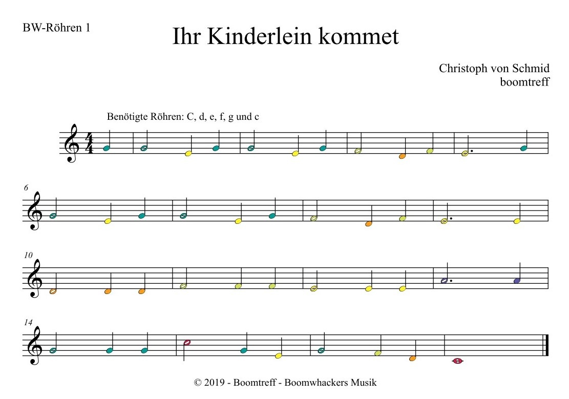 Ihr Kinderlein kommet für Boomwhackers Alles über Boomwhackers